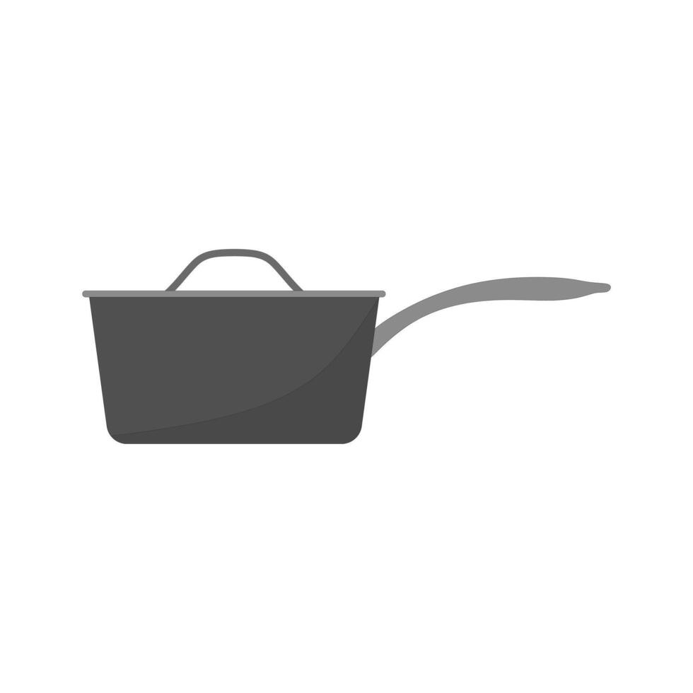 A saucepan with a long handle. vector