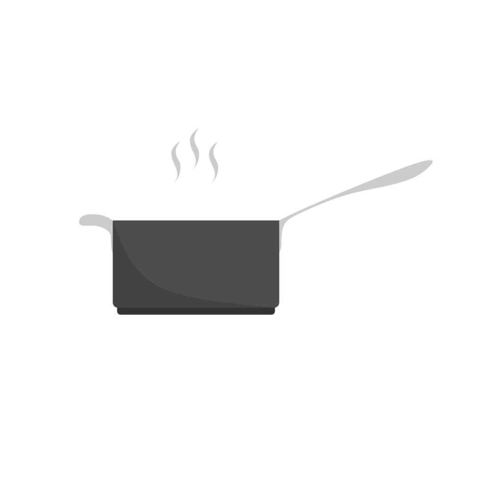 saucepan flat illustration isolated on white background vector