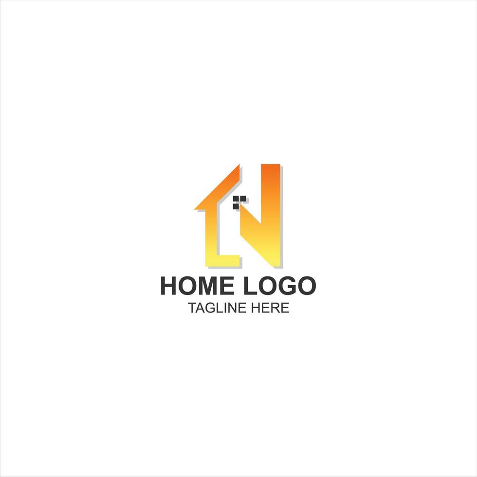 letter n logo icon for building or company with creative illustration vector