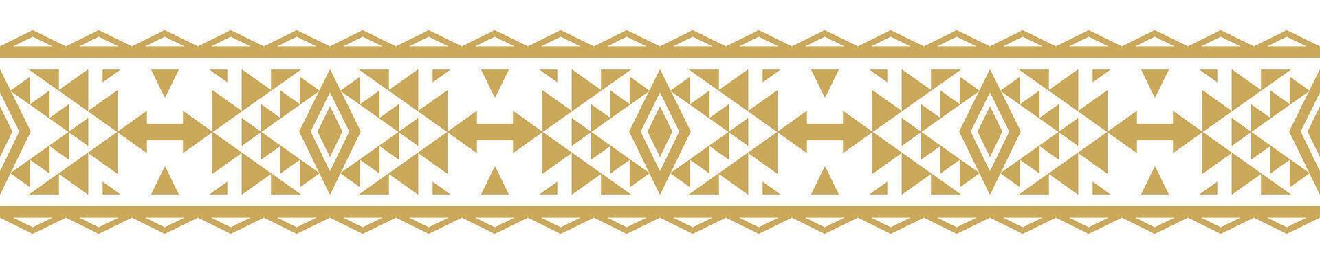 Ethnic Border Aztec Inspired Geometric Pattern Design for Textile, Fabric, and Decorative Carpet. vector