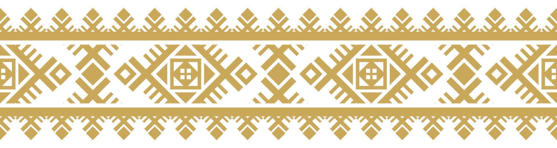Ethnic Border Pattern Aztec Inspired Geometric Motifs for Textile Design. vector