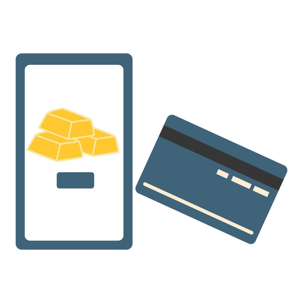 online gold investment with gold bar vector