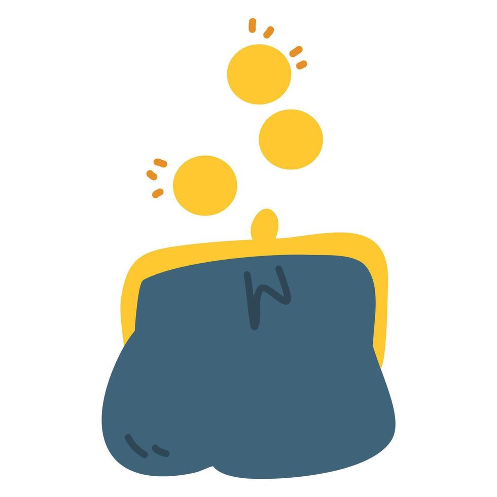 wallet with gold coins, Online payment concept vector