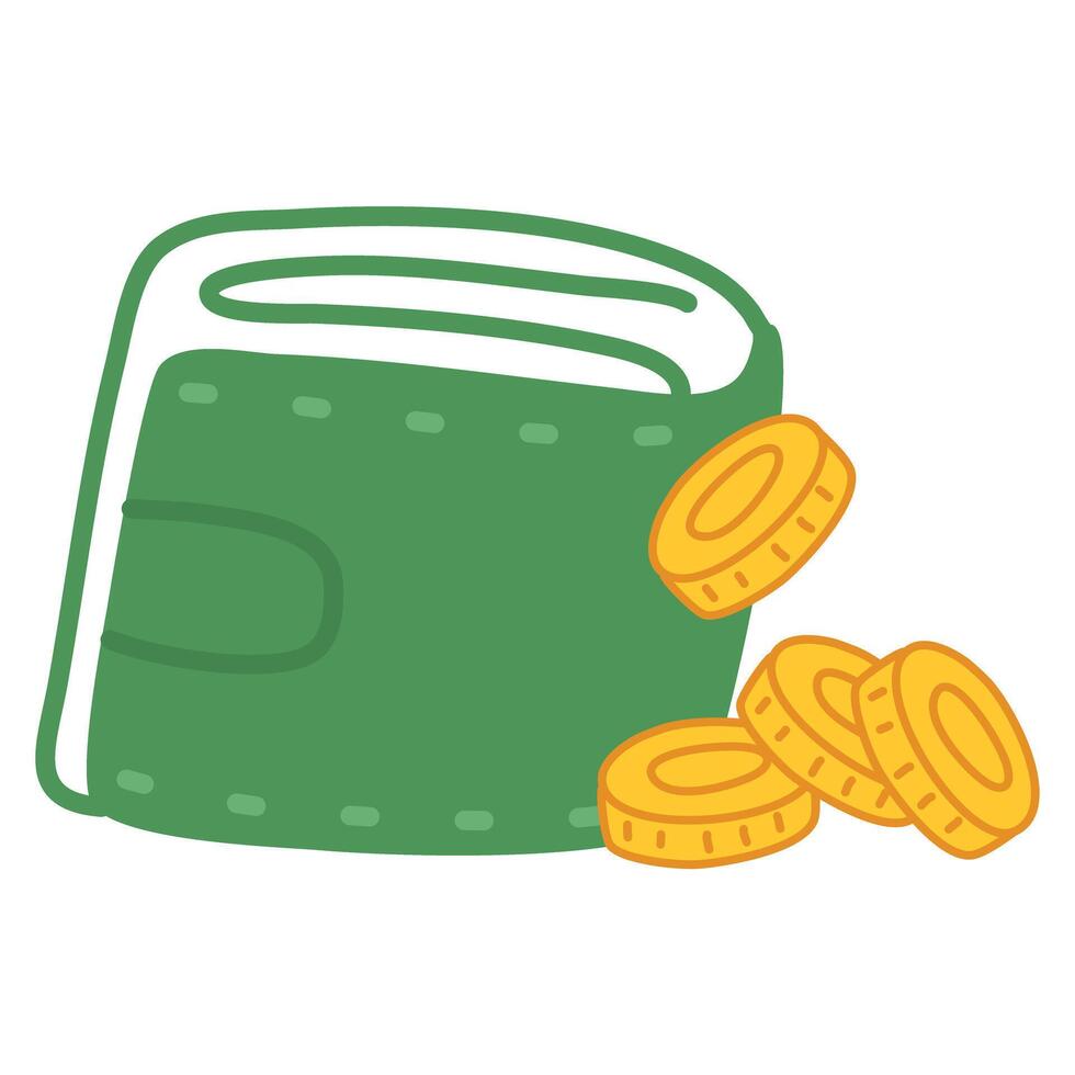 dollar banknotes in front of pile of gold coins vector