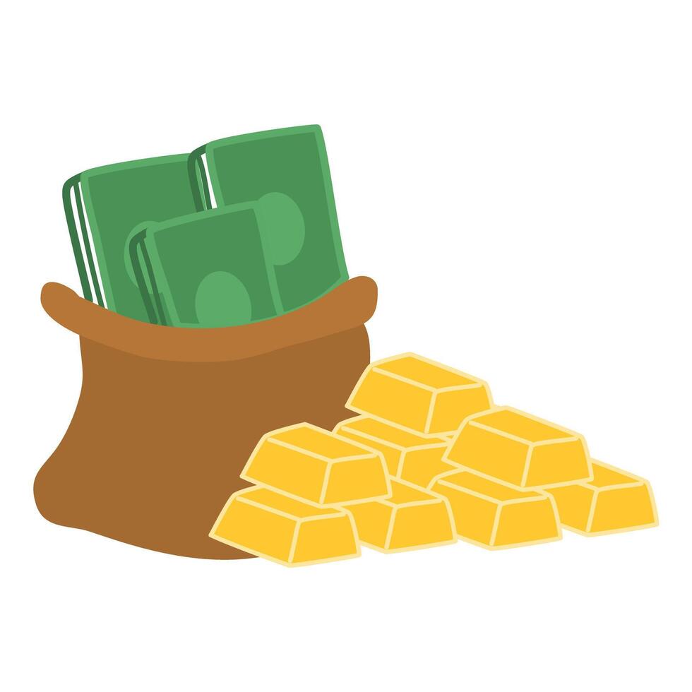 gold bar and see the movement of the dollar value vector
