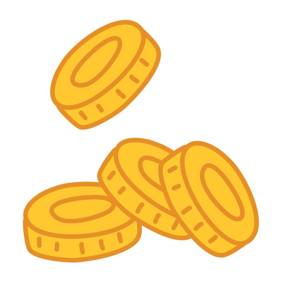 Falling gold coins with dollar us currency vector
