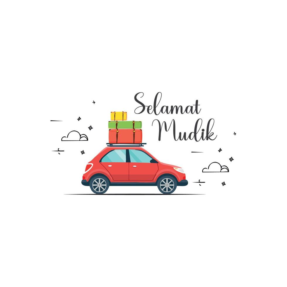 Mudik or Back to hometown tradition in Indonesia during eid or ramadan. vector