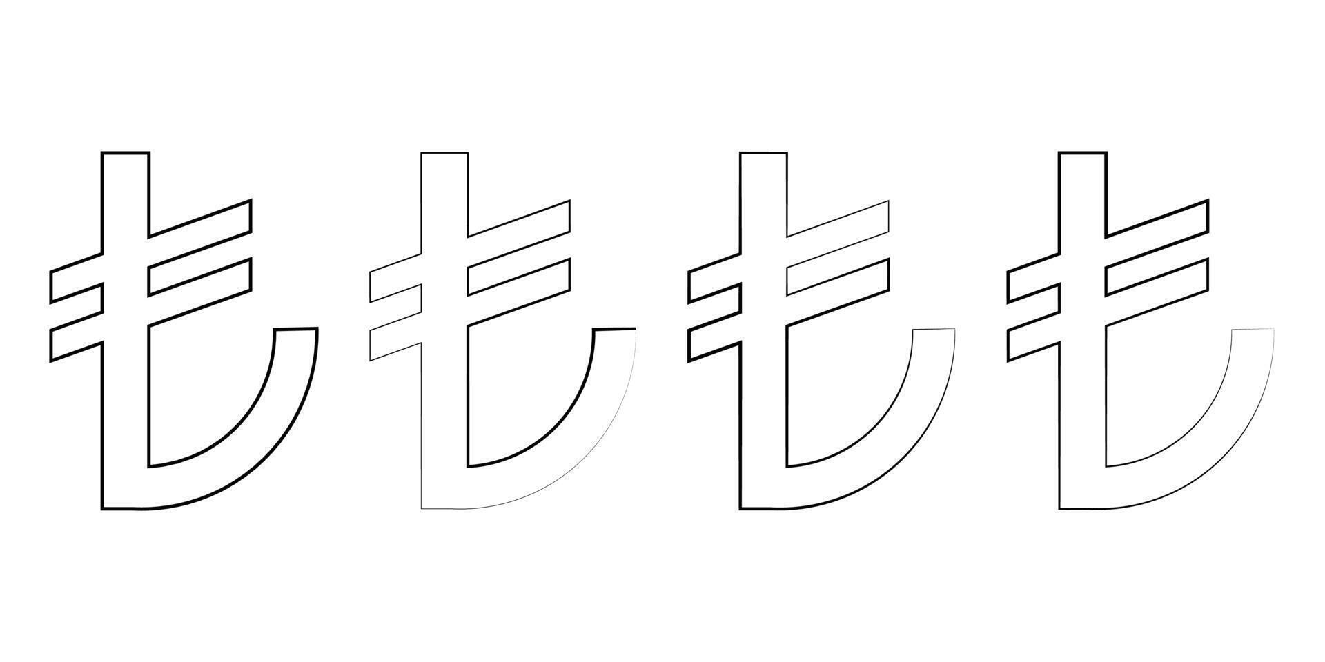 Turkish Lira Symbol Line Art. vector