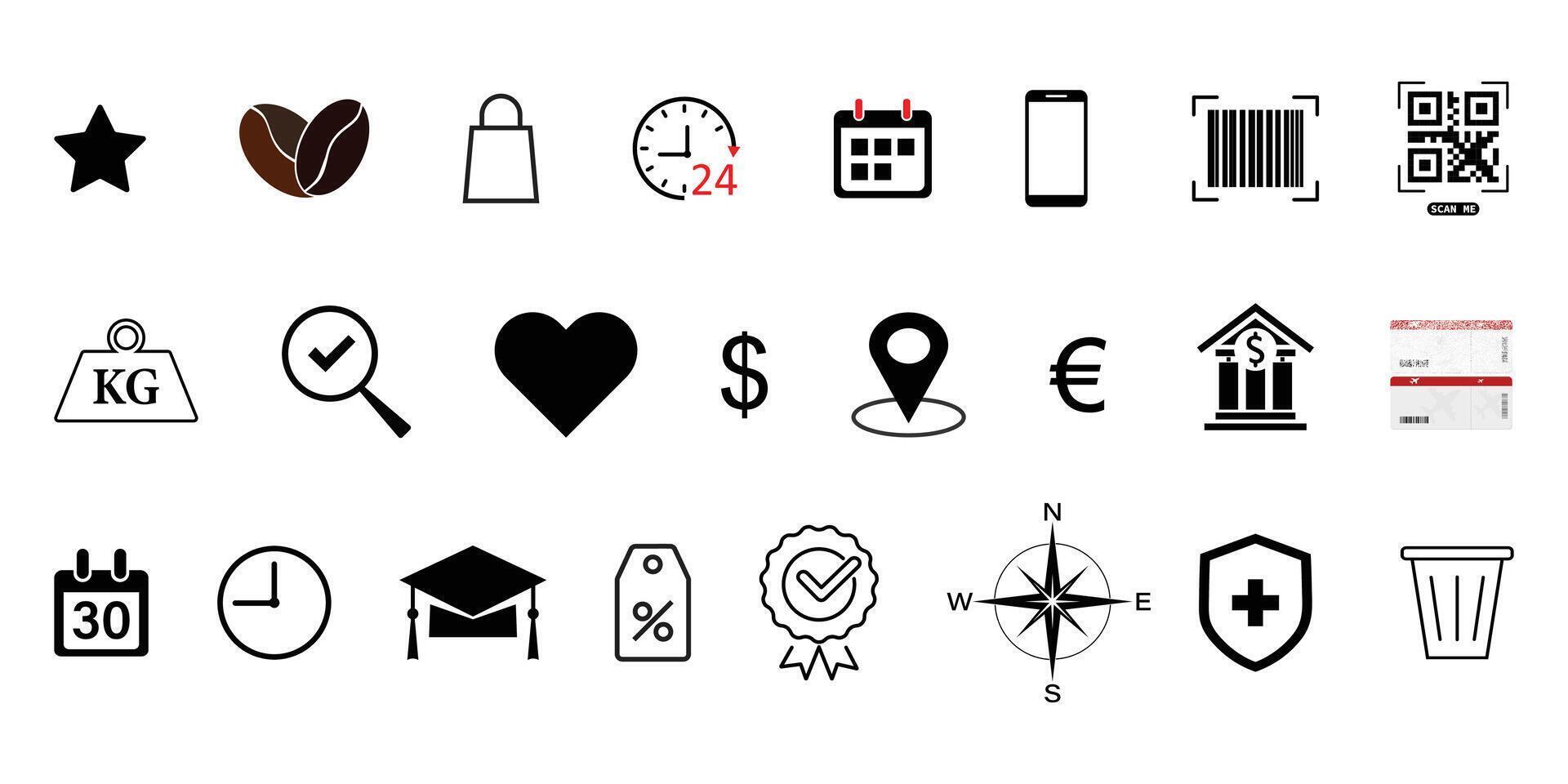 Collection of versatile universal icon set business and e-commerce icons perfect for websites, apps, or presentations. vector