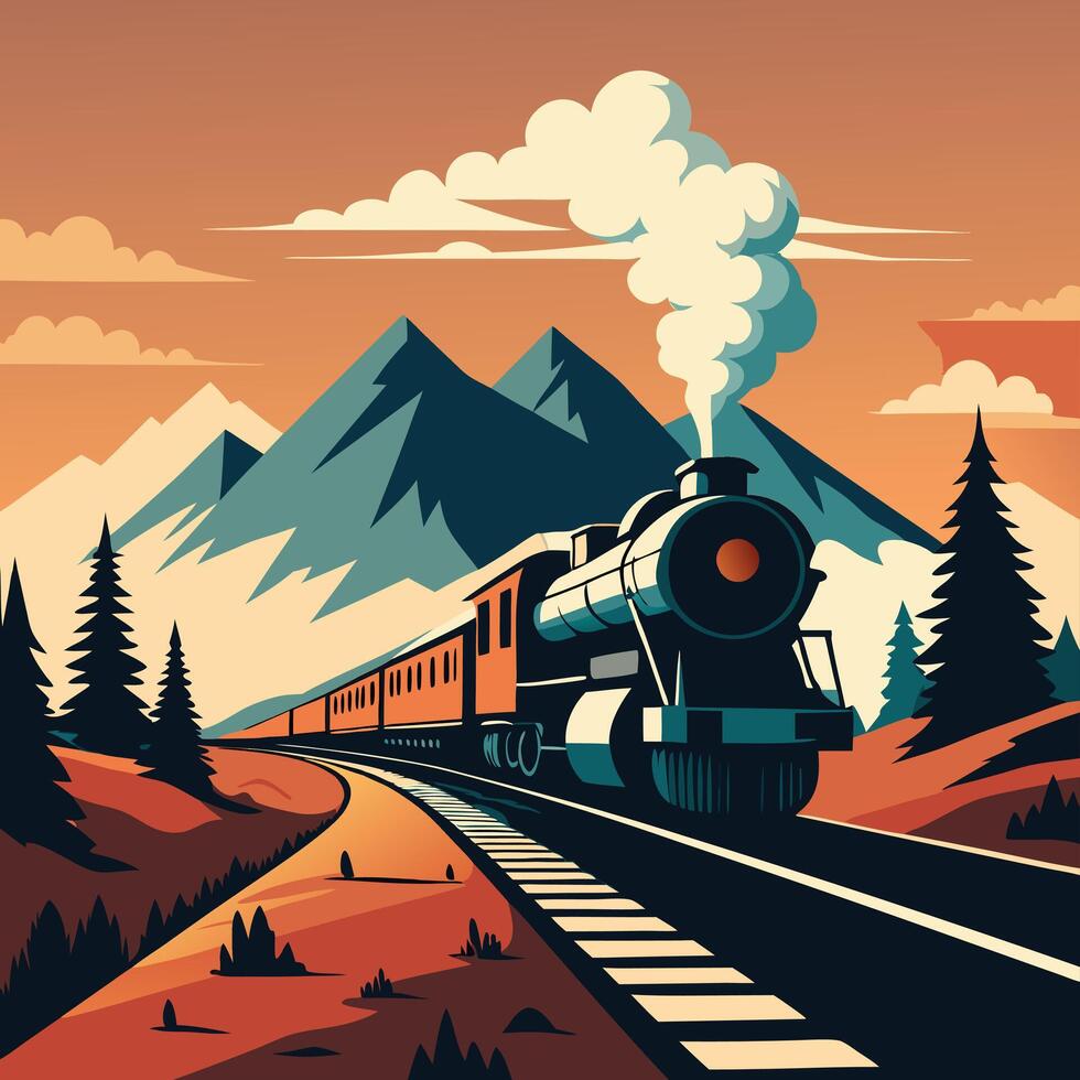 Train icon locomotive diesel engine railway. vector