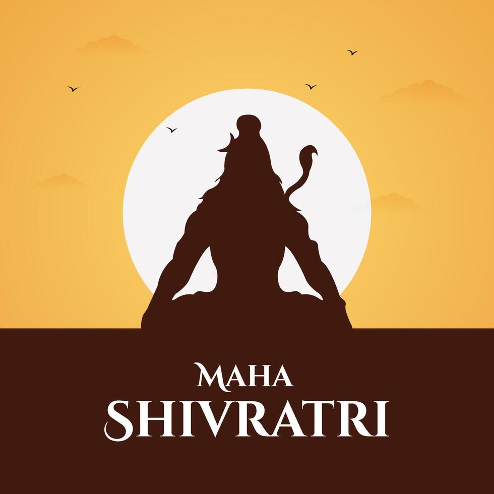 Happy Maha Shivratri with Hindi text design vector