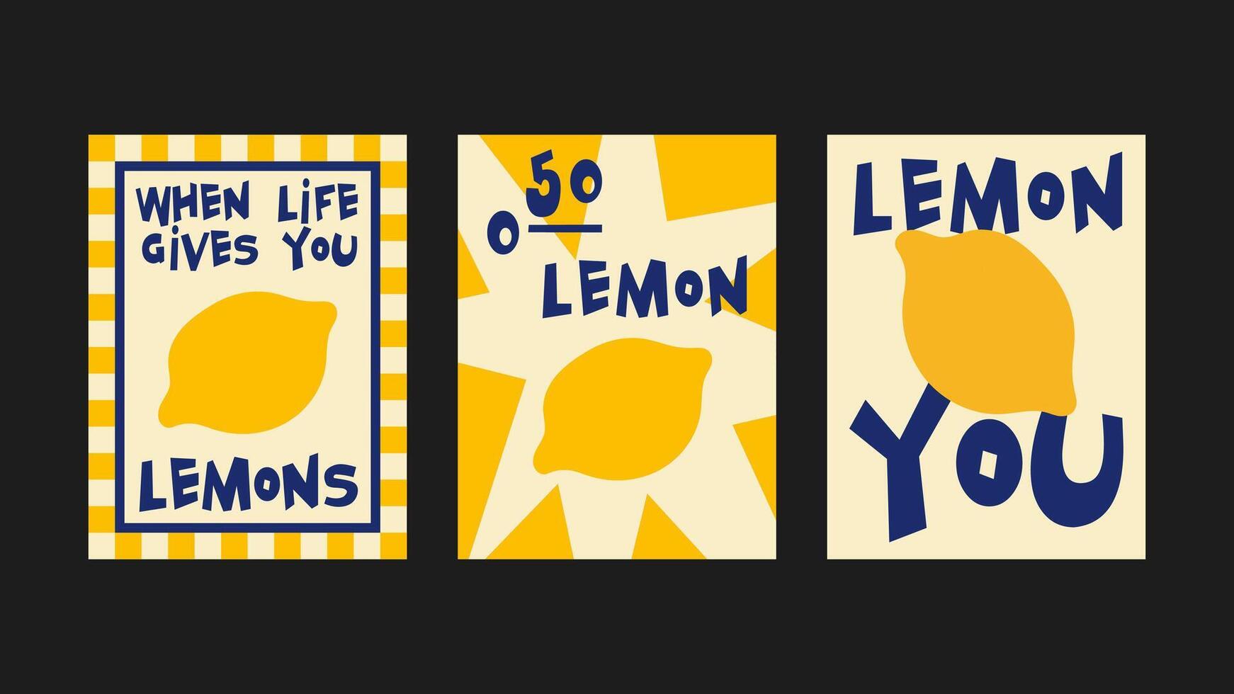 Abstract lemon and fruit posters for the kitchen. Culinary fruit compositions in cartoon style of Matisse. Decor for kitchens, cafes and restaurants. Wall decor, prints, wallpaper vector