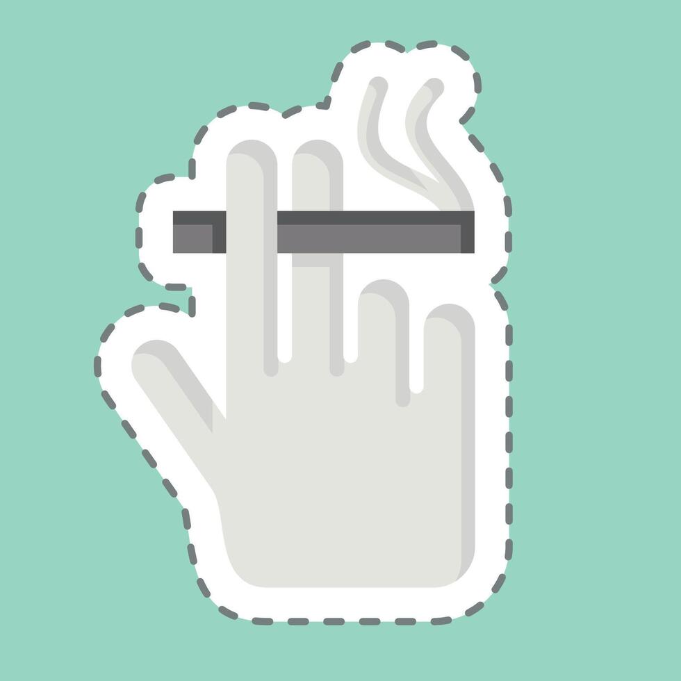 Sticker line cut Smoke 2. related to Smoking symbol. design editable vector