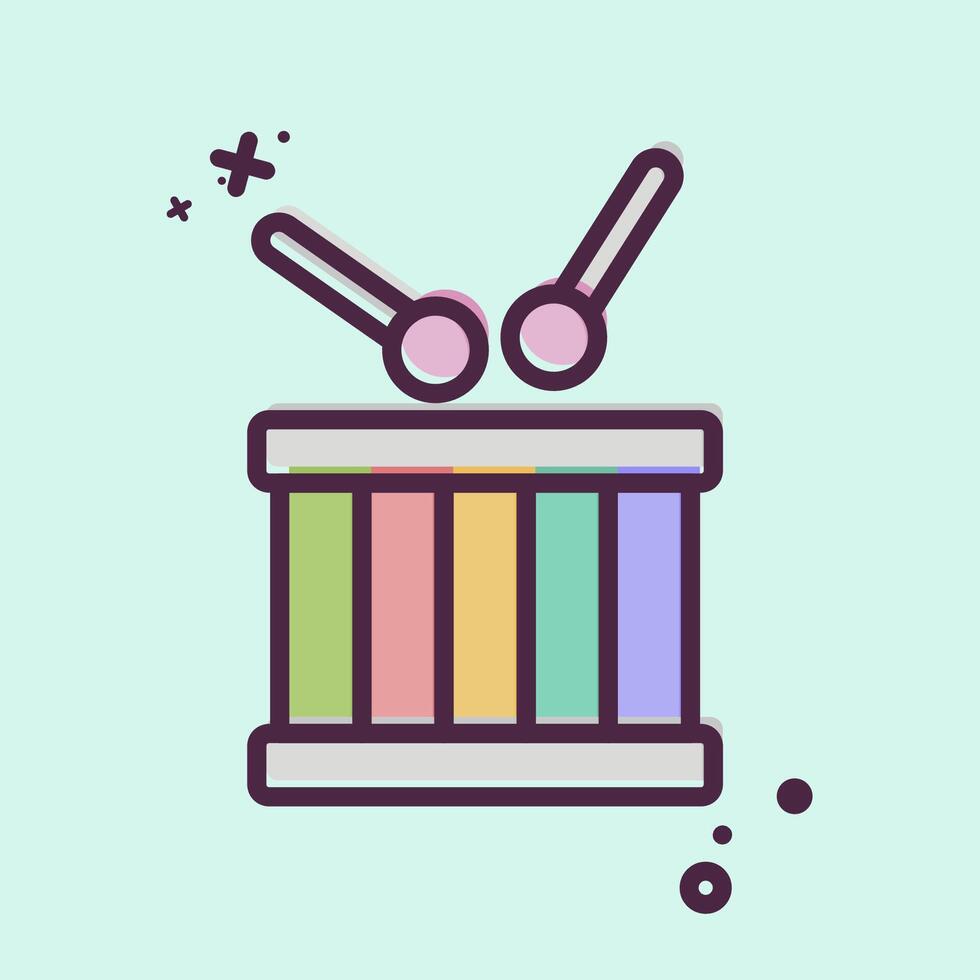 Icon Drum. related to Kindergarten symbol. MBE style. design editable vector