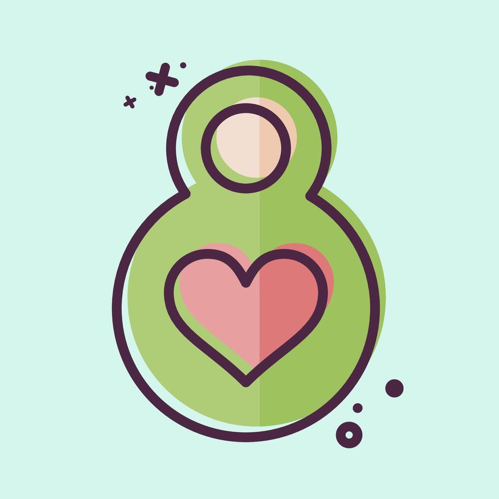 Icon Eight March. related to Women symbol. MBE style. design editable vector