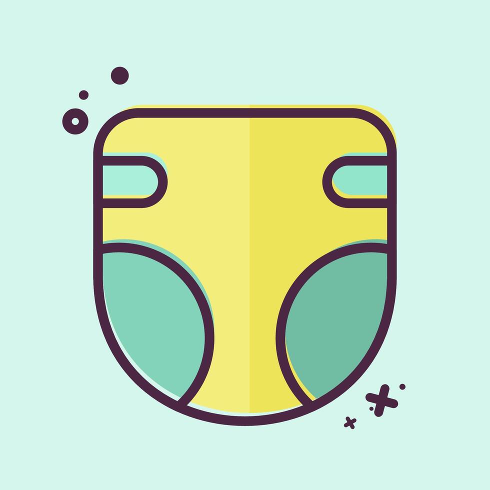 Icon Bzaby Diaper. related to Kindergarten symbol. MBE style. design editable vector