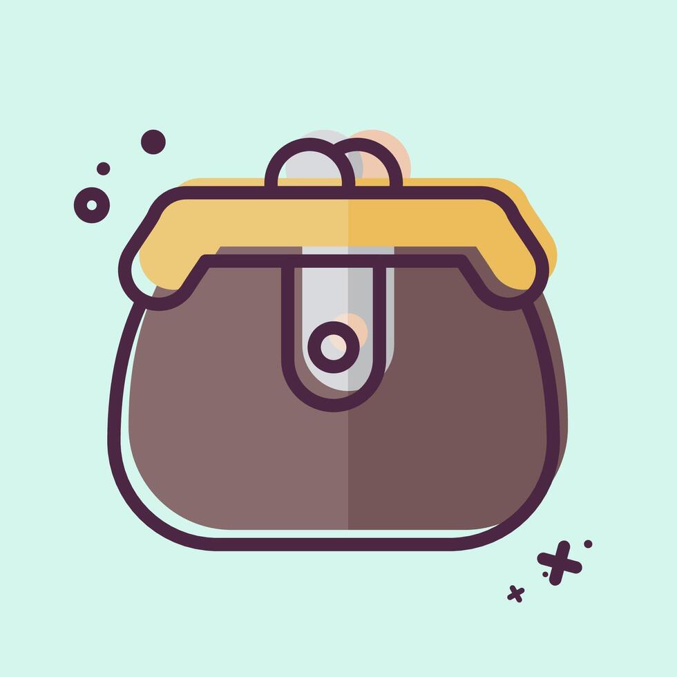 Icon Purse. related to Women symbol. MBE style. design editable vector