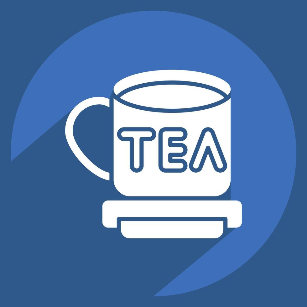 Icon Tea. related to Travel symbol. long shadow style. design editable vector