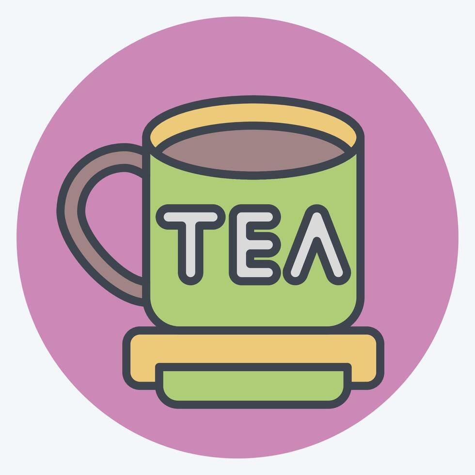 Icon Tea. related to Travel symbol. color mate style. design editable vector