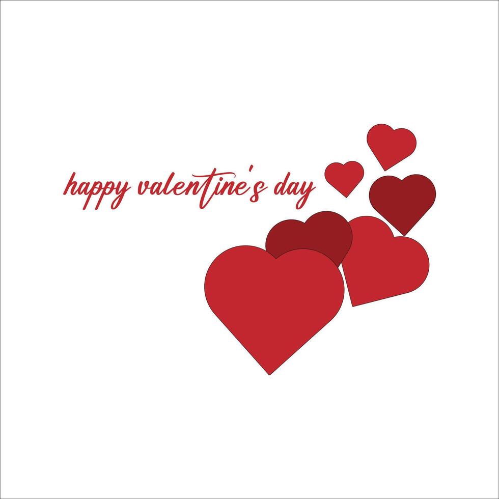 happy valentine's day card with hearts vector