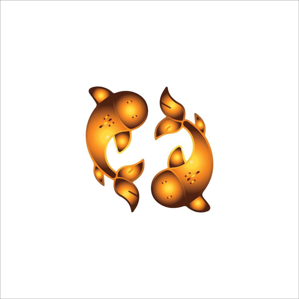 golden fish logo design vector