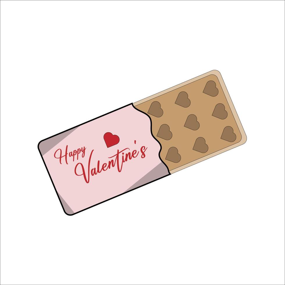 valentine's day card with a chocolate bar vector