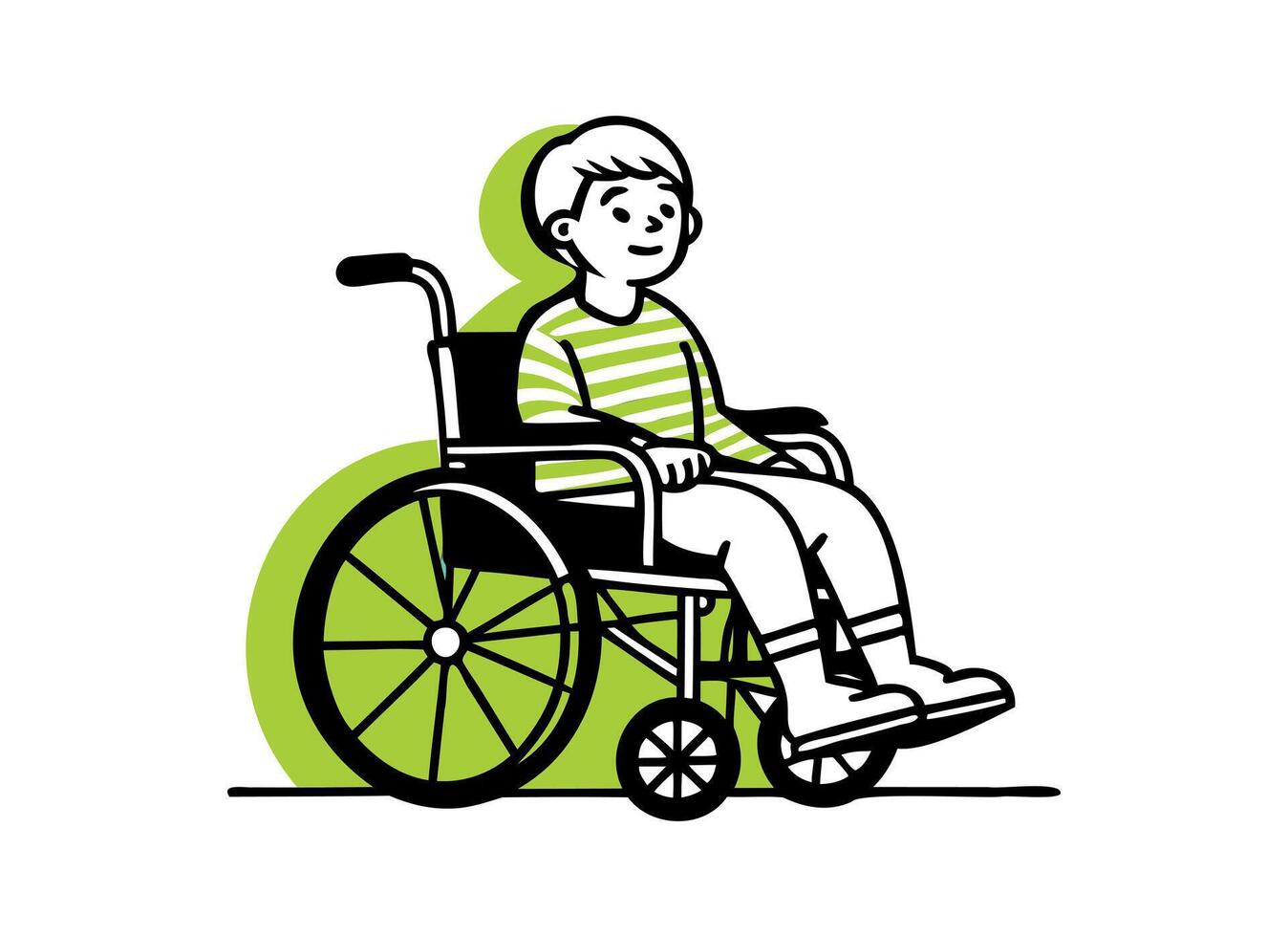 Child in Wheelchair Illustration - Inclusive Design for Accessibility Awareness vector