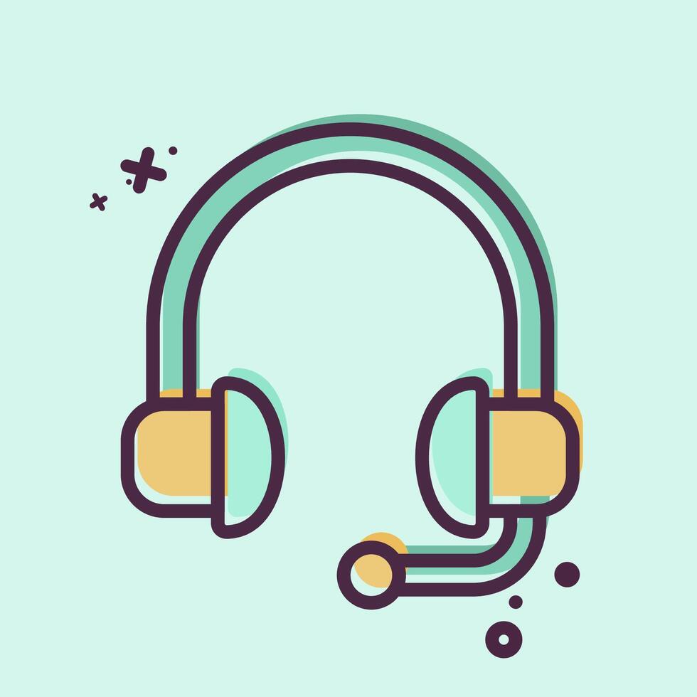 Icon Headphones. related to Hobbies symbol. MBE style. design editable vector