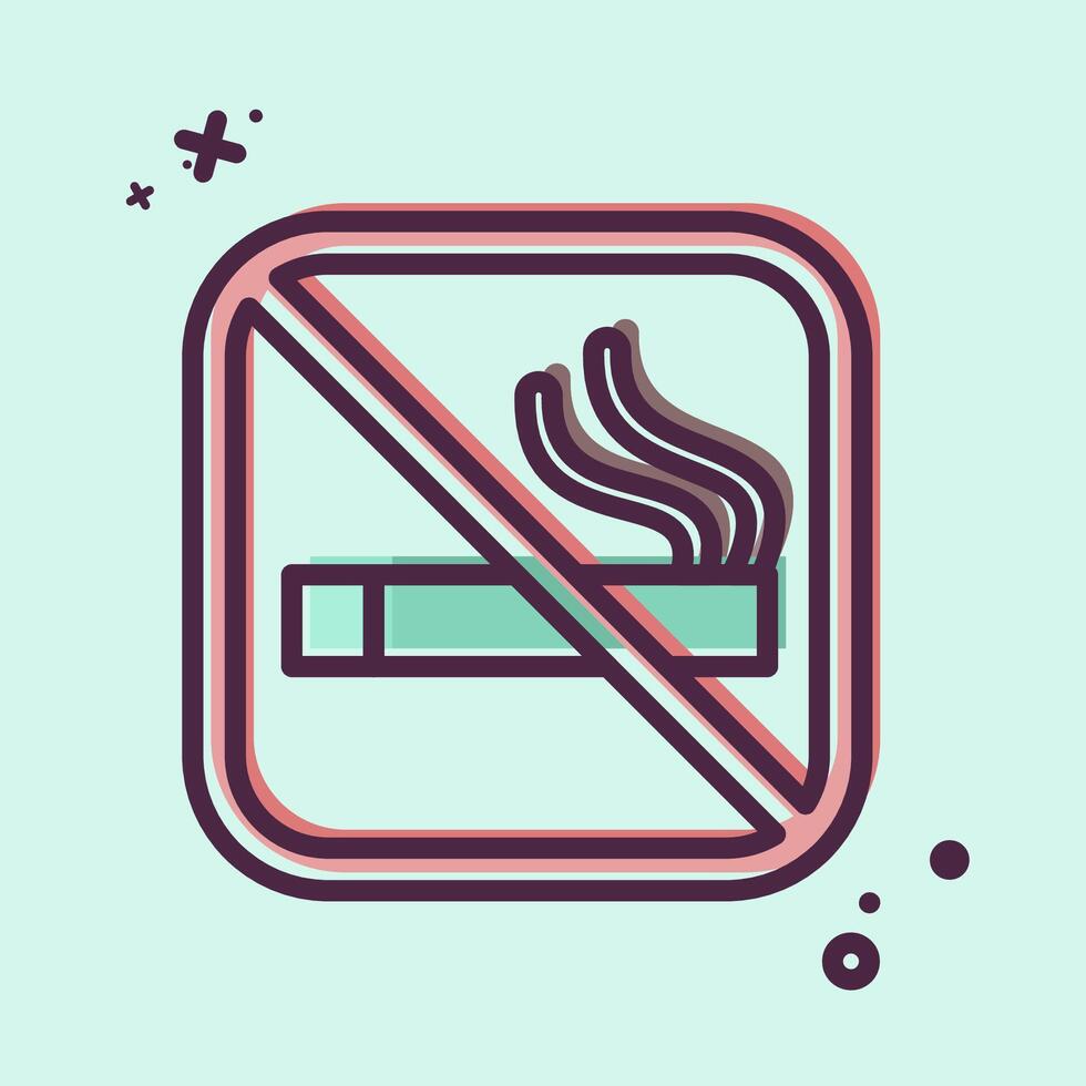 Icon No Smoking. related to Public symbol. MBE style. design editable vector