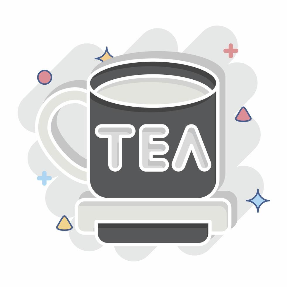 Icon Tea. related to Travel symbol. comic style. design editable vector