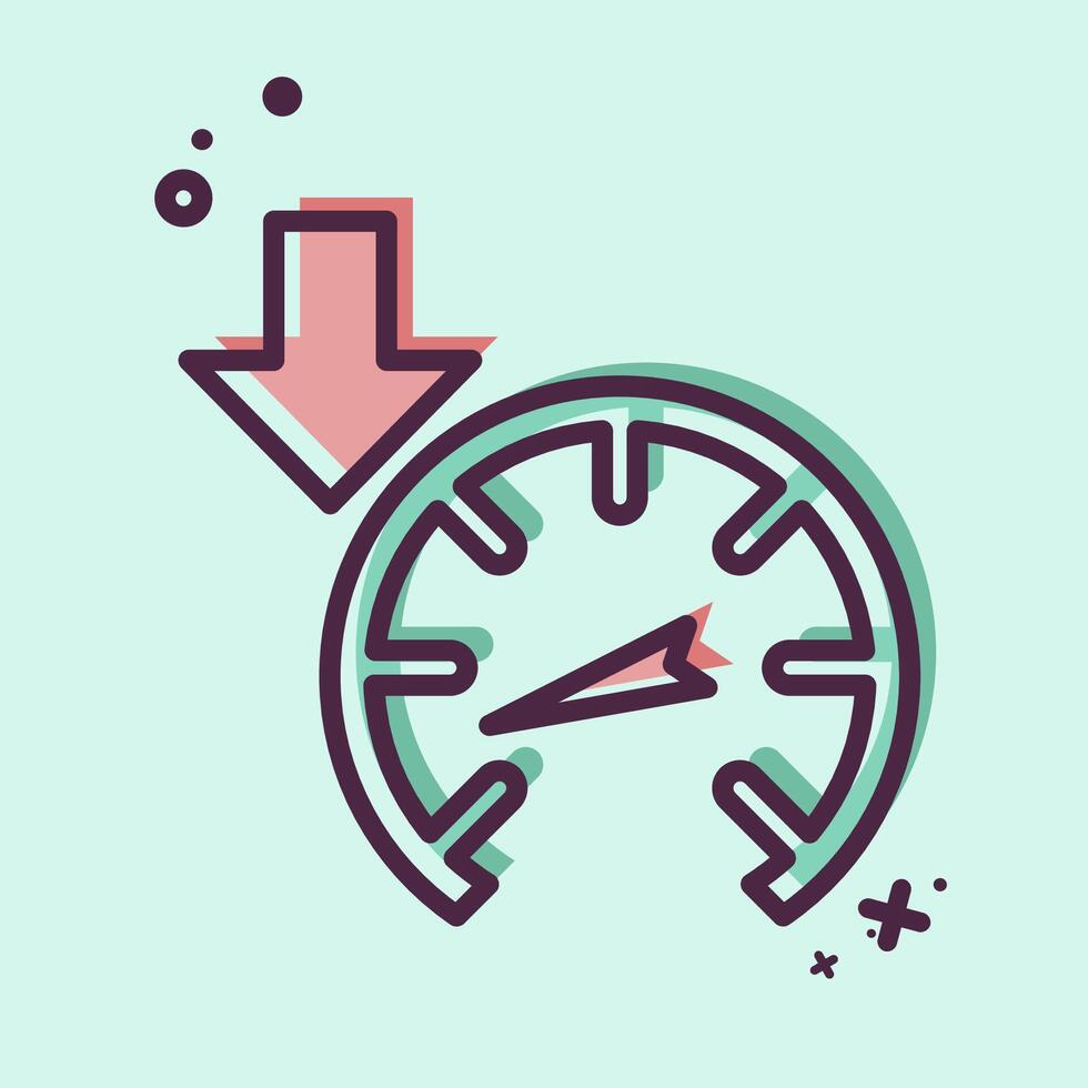 Icon Slow Down. related to Speed symbol. MBE style. design editable vector