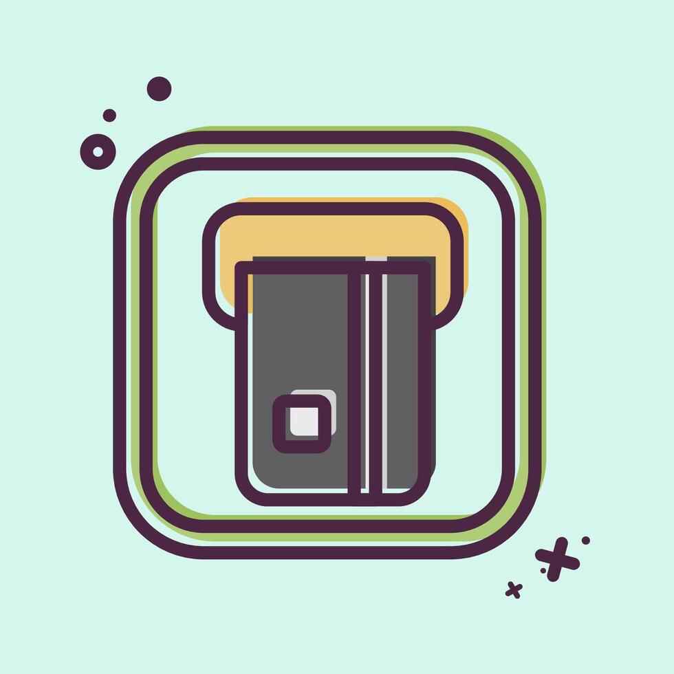 Icon ATM. related to Public symbol. MBE style. design editable vector