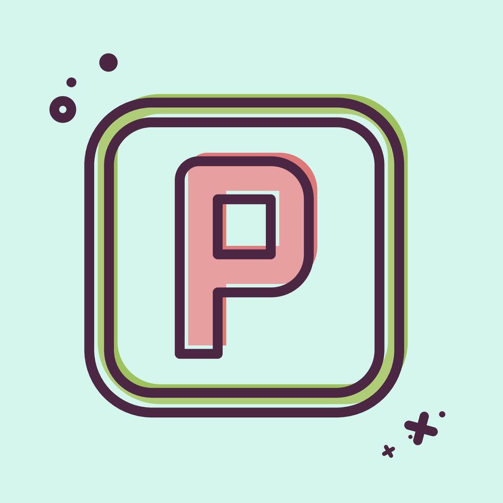 Icon Parking. related to Public symbol. MBE style. design editable vector