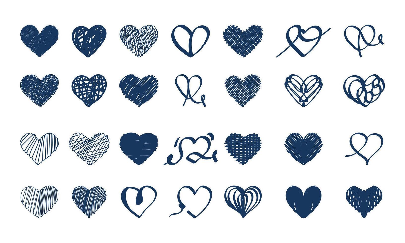 Hand drawn hearts. Design elements for Valentine's day. hearts set. vector