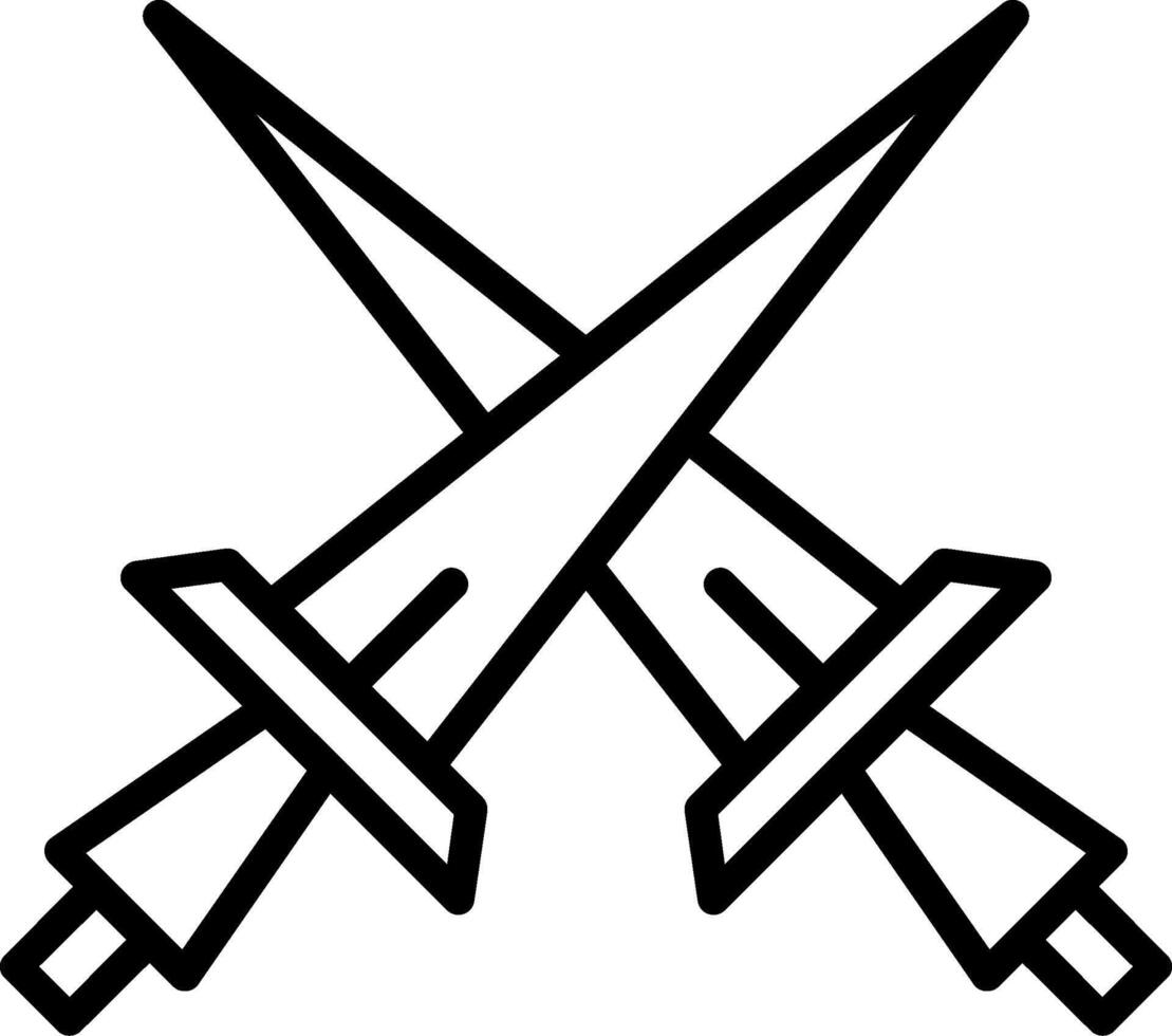 Swords Line Icon Design vector