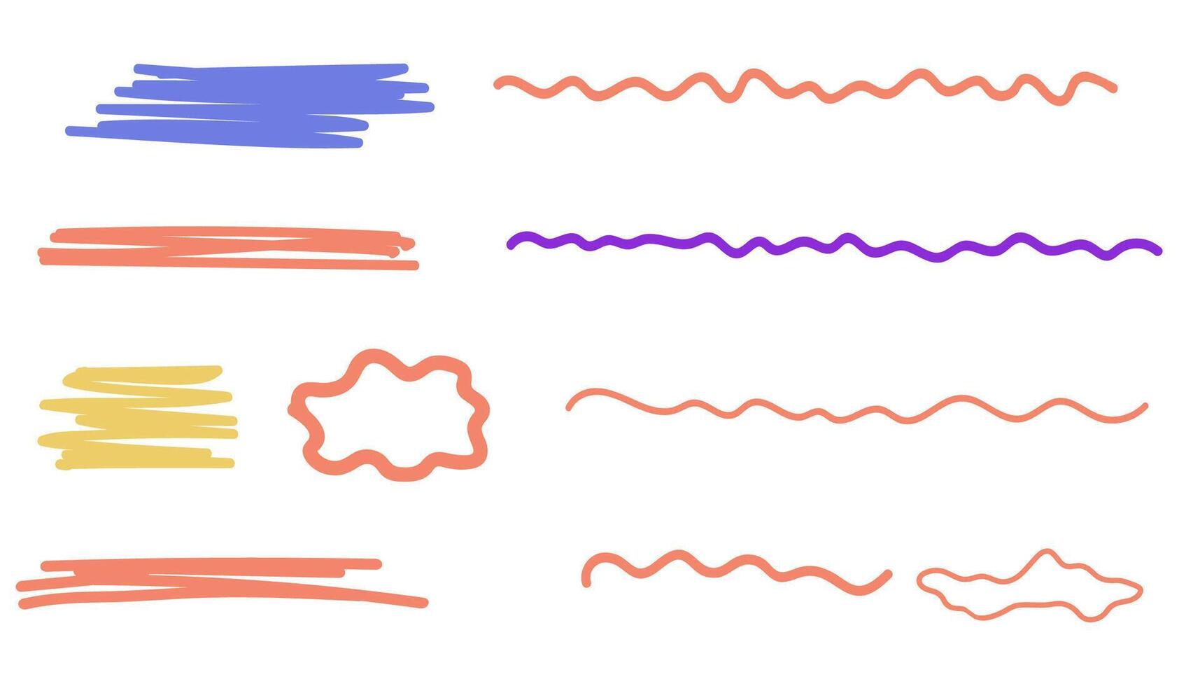 Zig zag frame border squiggle wavy set, underline brush stroke curved edges hand drawn empty tet box. Speech bubble badge jagged abstract shape. vector