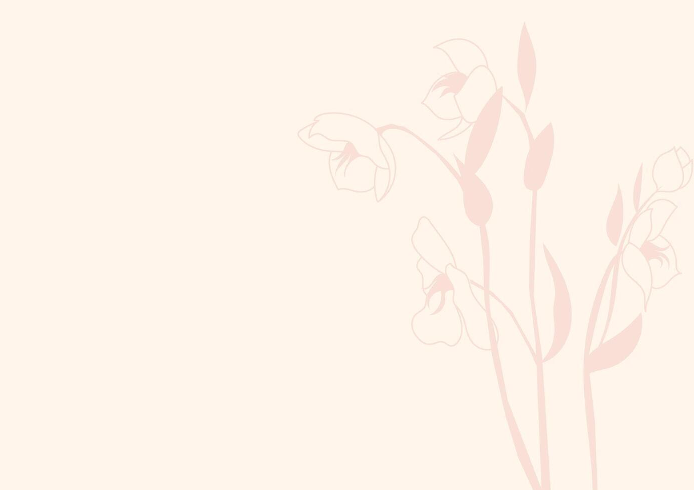 Pastel, desaturated background, cover with floral, botanical elements. Wild, field flowers vector