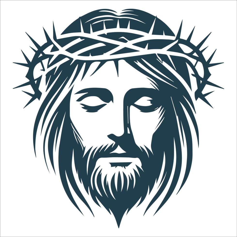 Tranquil Jesus Christ Silhouette Artwork vector