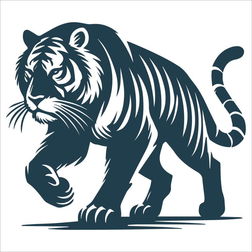 Majestic Tiger Silhouette Design vector