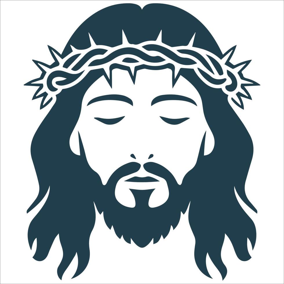 Peaceful Jesus Christ Silhouette Design vector