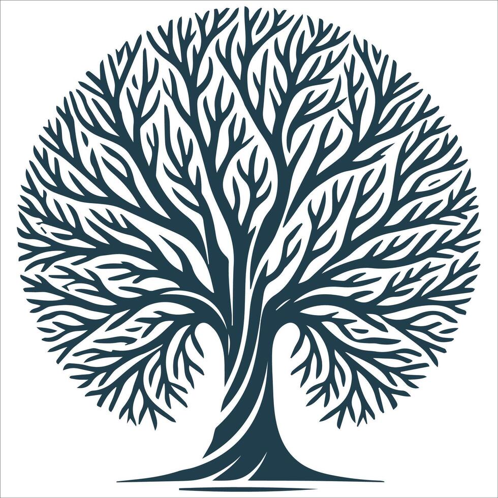 Spiritual Tree of Life Silhouette Design vector