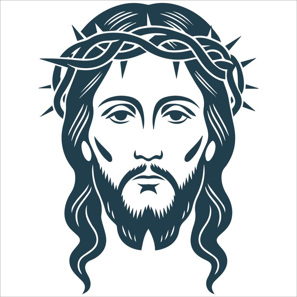 Faithful Savior Jesus Silhouette Design vector