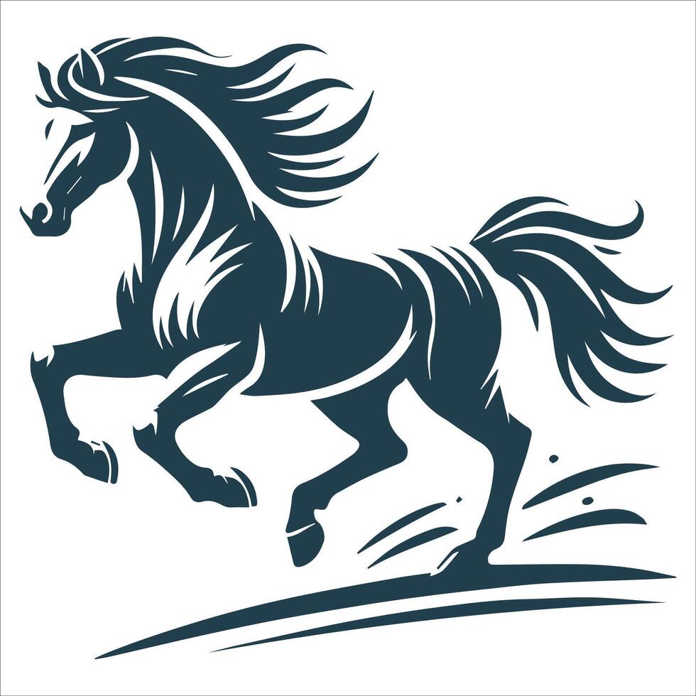 Charging Stallion Silhouette Design vector