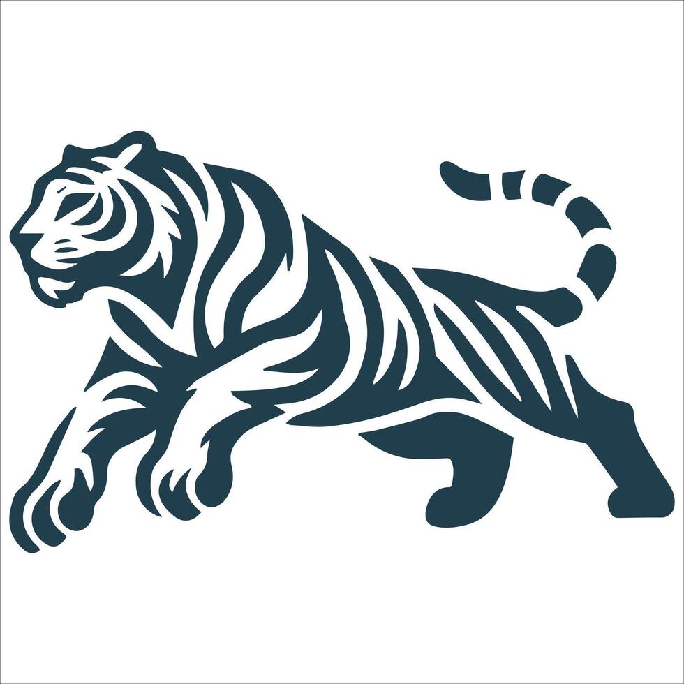 Bold Tiger Silhouette Art vector