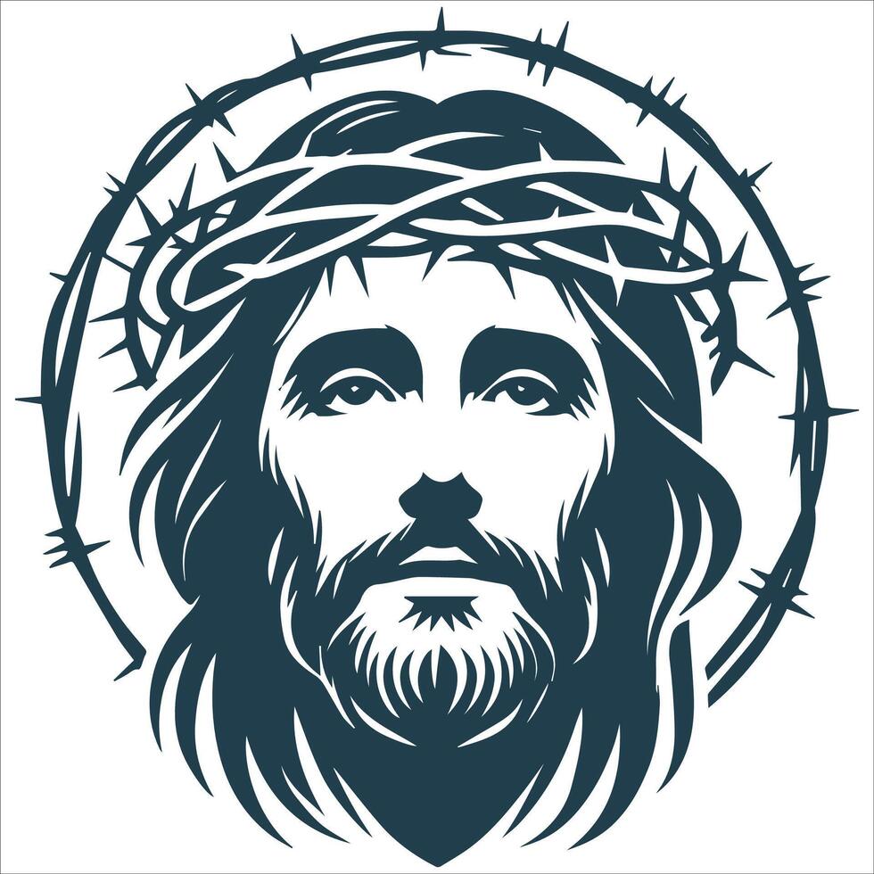 Gentle Jesus Christ Silhouette Art vector