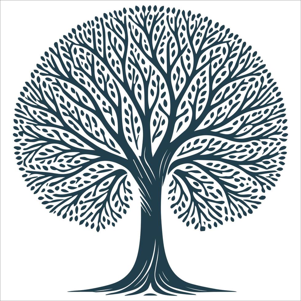 Timeless Tree of Life Silhouette Artwork vector