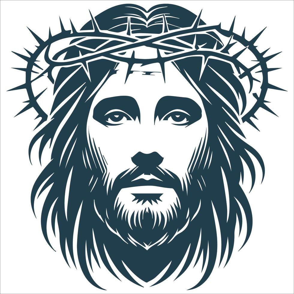 Graceful Redeemer Jesus Silhouette vector