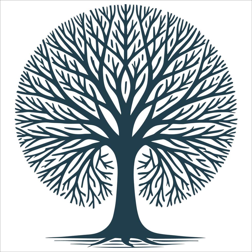 Symbolic Tree of Life Silhouette Art vector