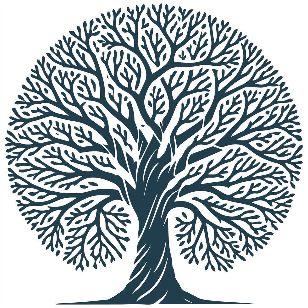 Ancient Wisdom Tree of Life Silhouette vector