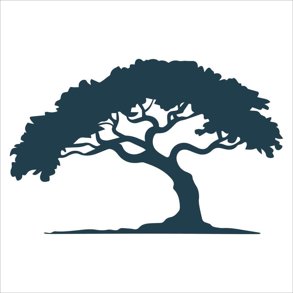 Graceful Tree of Life Silhouette Art vector